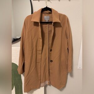 ASOS Camel Single-Breasted Trench Coat